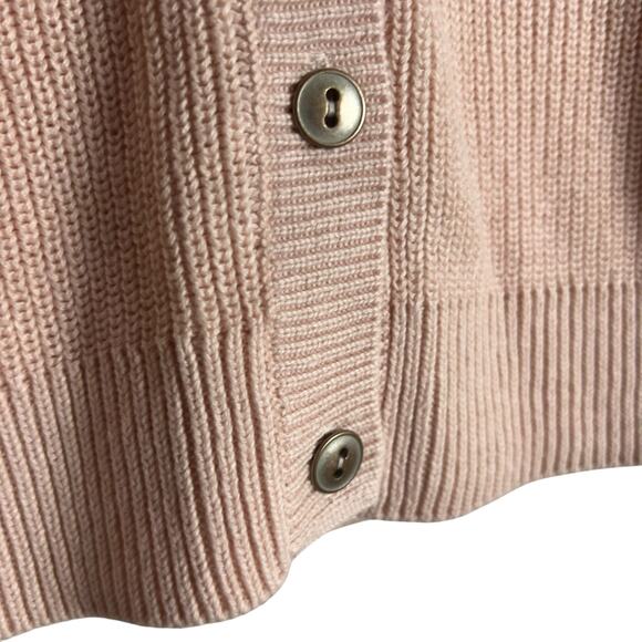 Cabi 3357 Blush Pink Ribbed Knit Lace Up Button Front Cardigan Sweater Size S - Picture 8 of 13